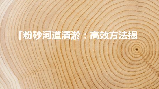 「粉砂河道清淤：高效方法揭秘，快速恢復水道暢通！」